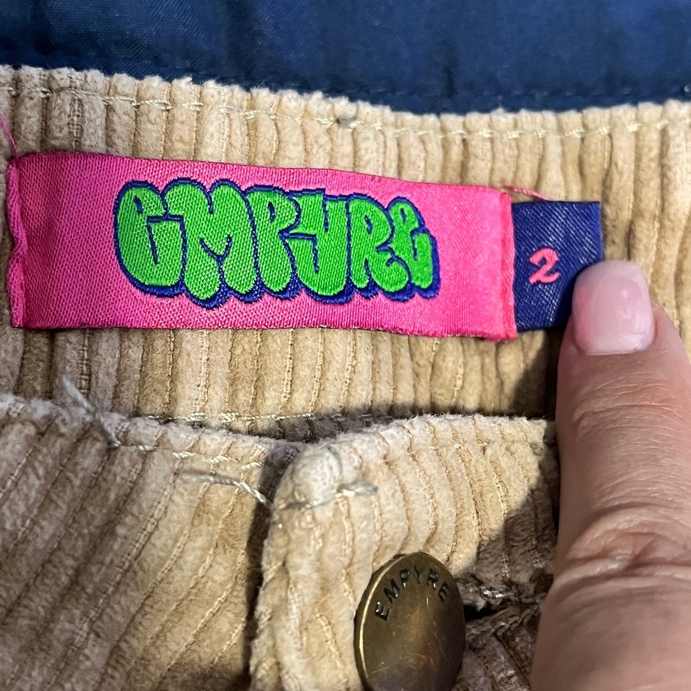 Empyre Girls Beige Corduroy Skate Pants sz 2 - Picture 9 of 12